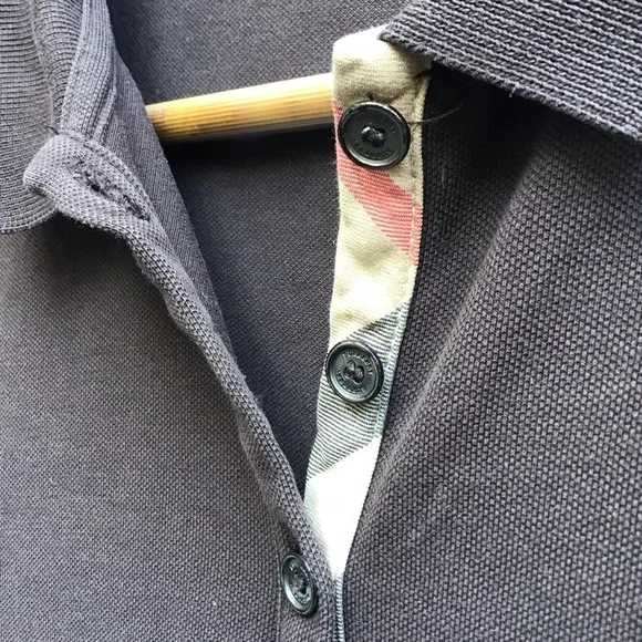 Burberry Brit Nova Check Brown Stretch Long Sleeve Polo Shirt Women’s Large - Picture 4 of 6